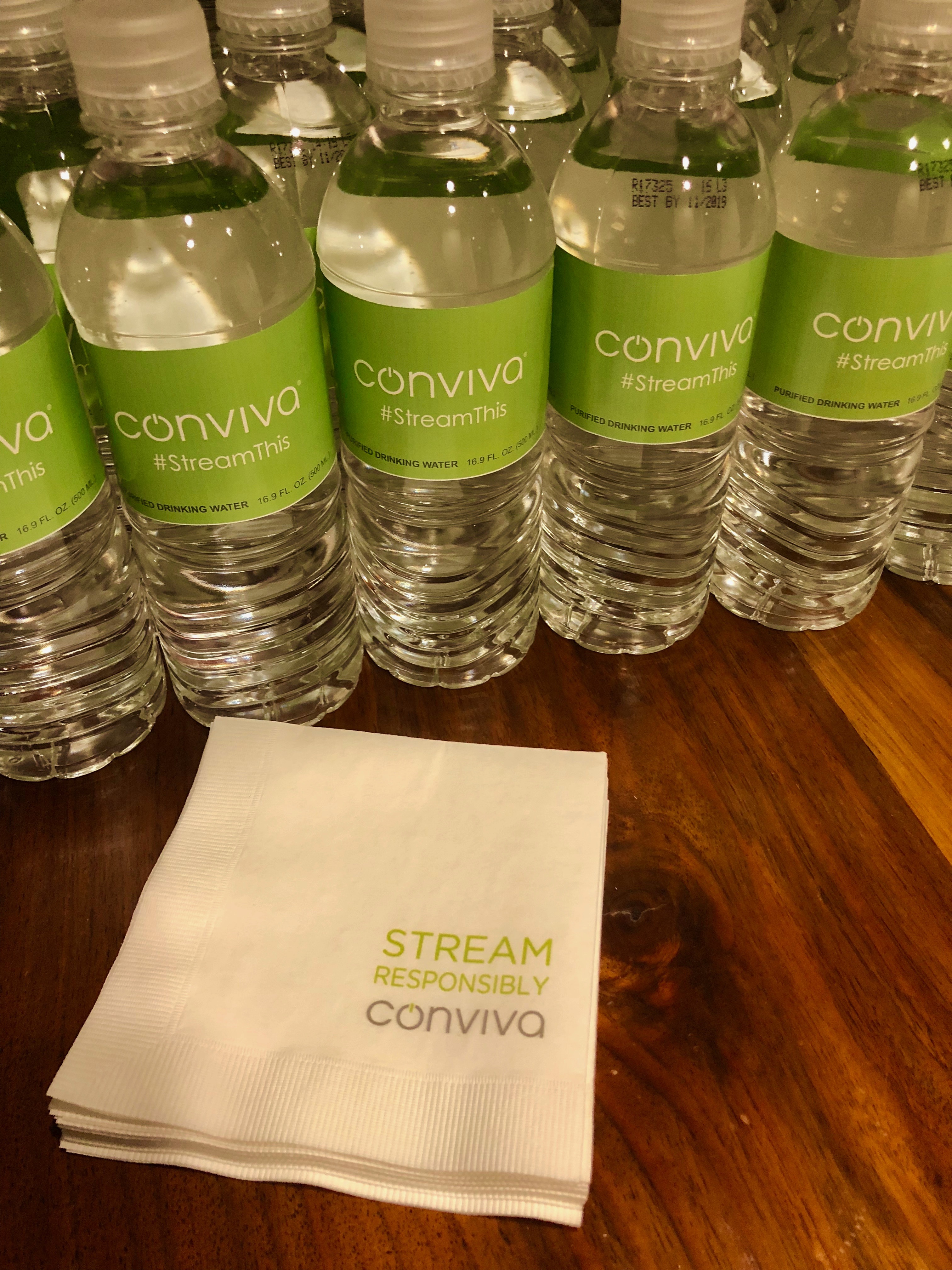 Conviva's Custom Bottled Water and Tissue at CES