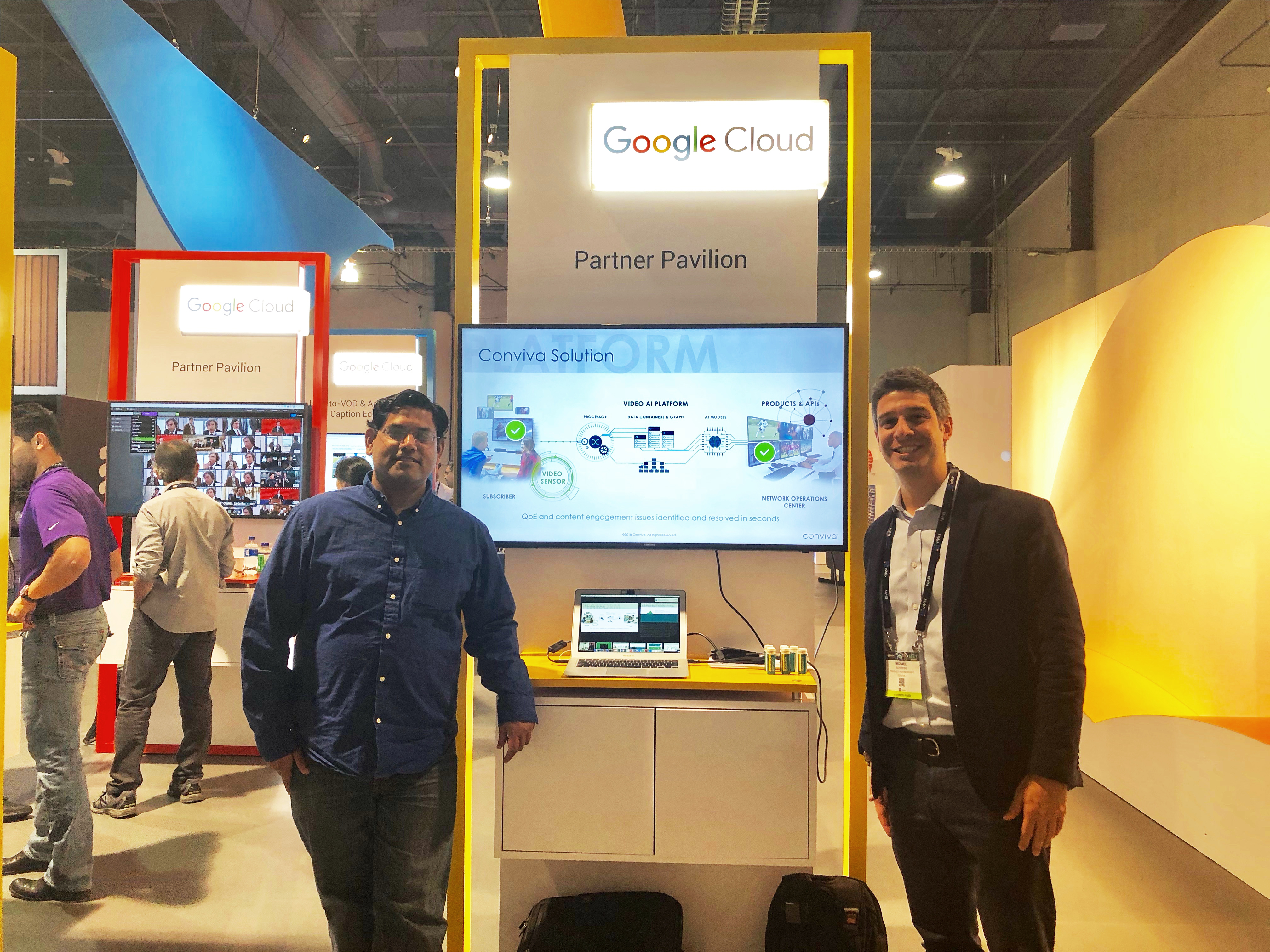 Conviva's Taking Picture At Google Cloud Partner Pavilion Of Conviva's Solution To Video Ai Platform