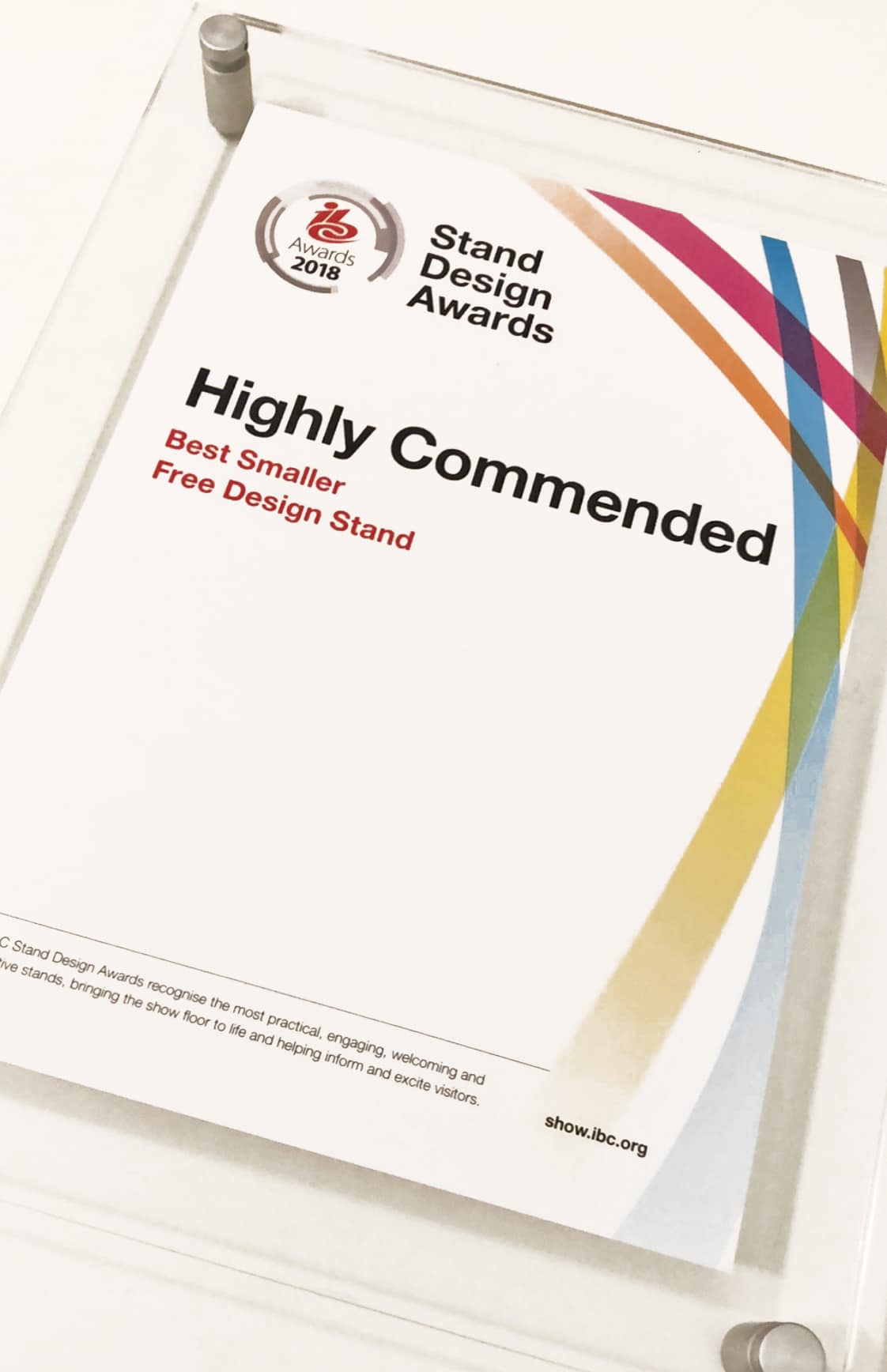 Photo Of Stand Designs Awards As Highly Commended As Best Smaller Free Design At Ibc Plaque Sign