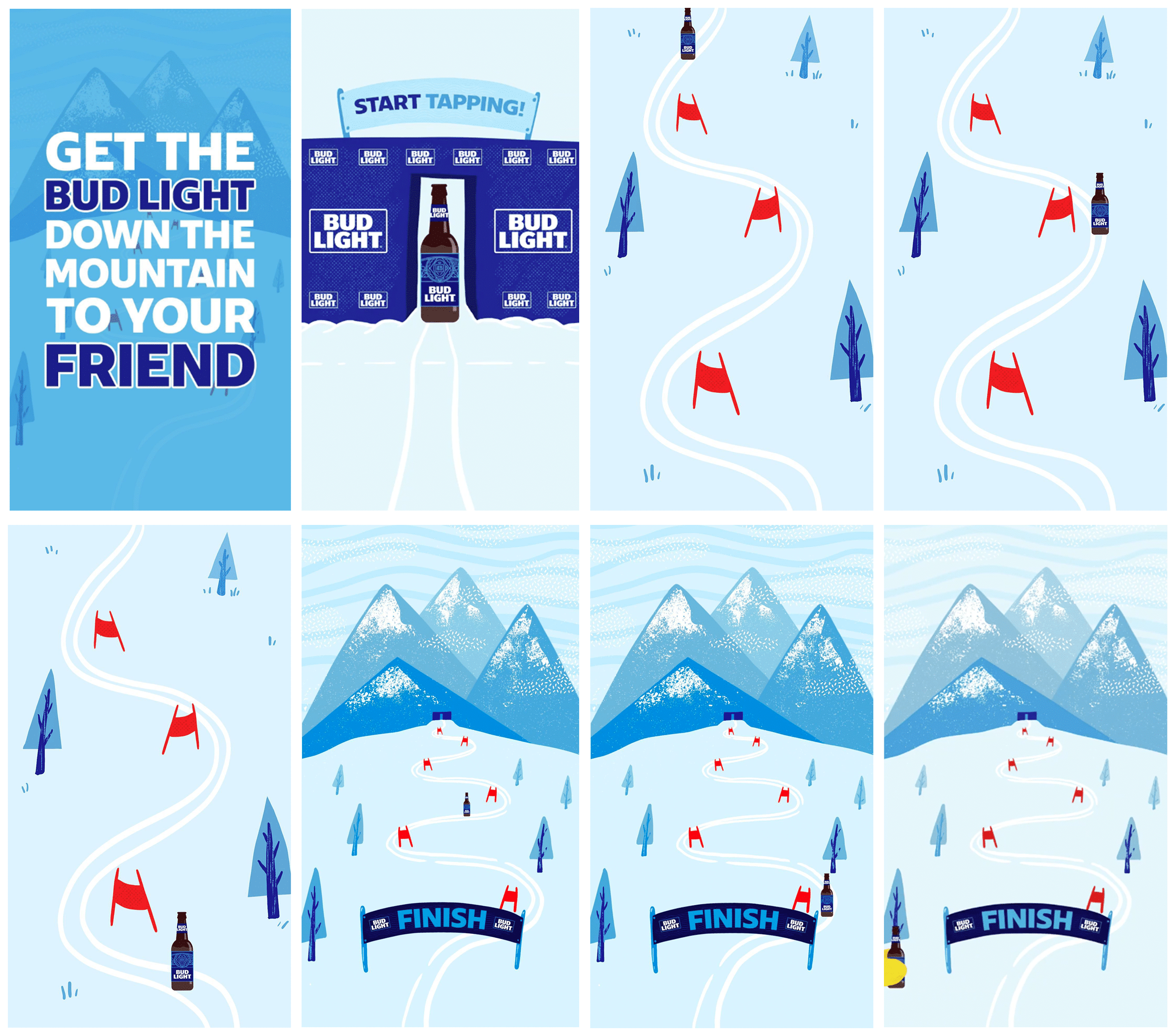 Bud Light Created A Game On Instagram Stories Using Tapping To Help Deliver The Bud Light To Your Friend.