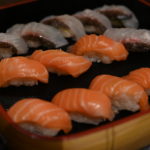 Close Up Shot Of Sushi Made By Chef'S At Ces
