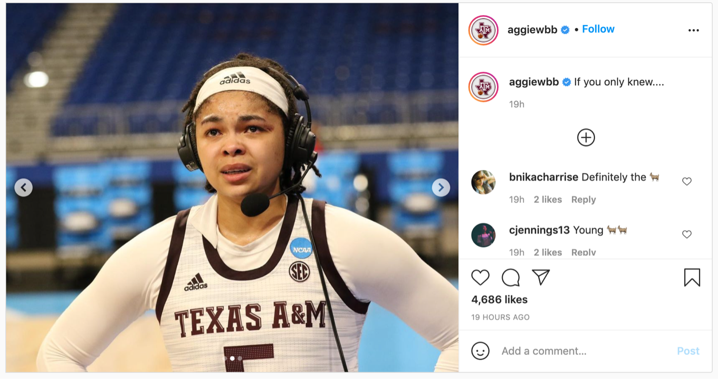 Conviva's 3rd Place Post: A&M Instagram Post Featuring Jordan Ashley